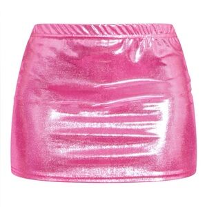 Pretty Little Thing Micro Mini Pink Metallic Mini Skirt - NWT